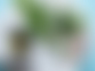 Fresh herbs, garlic cloves, and a small bowl of olive oil with balsamic vinegar on a round marble board over a light blue background