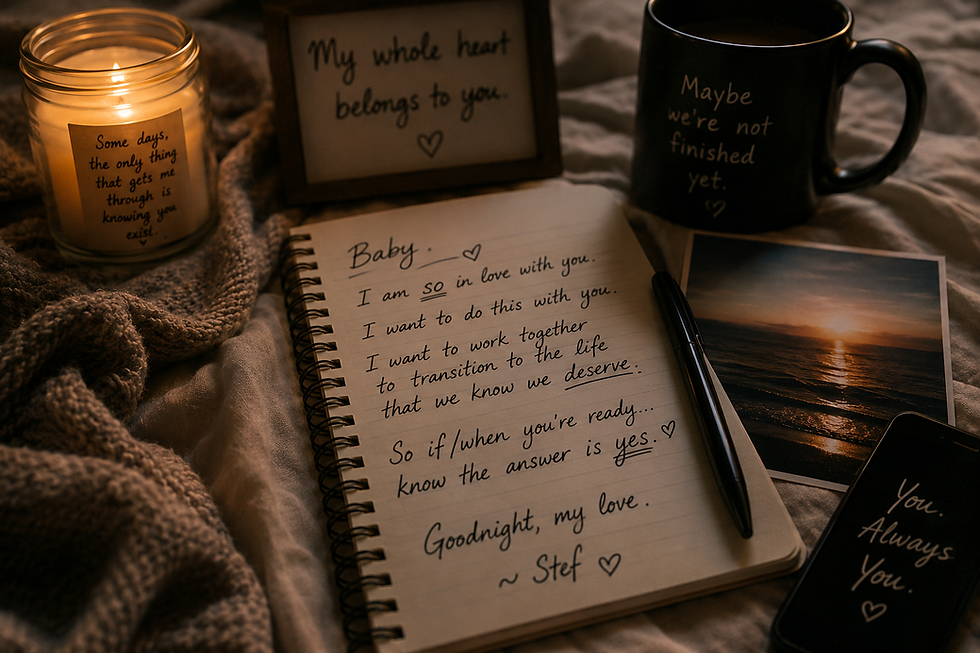 Close-up view of a handwritten note with a secret message