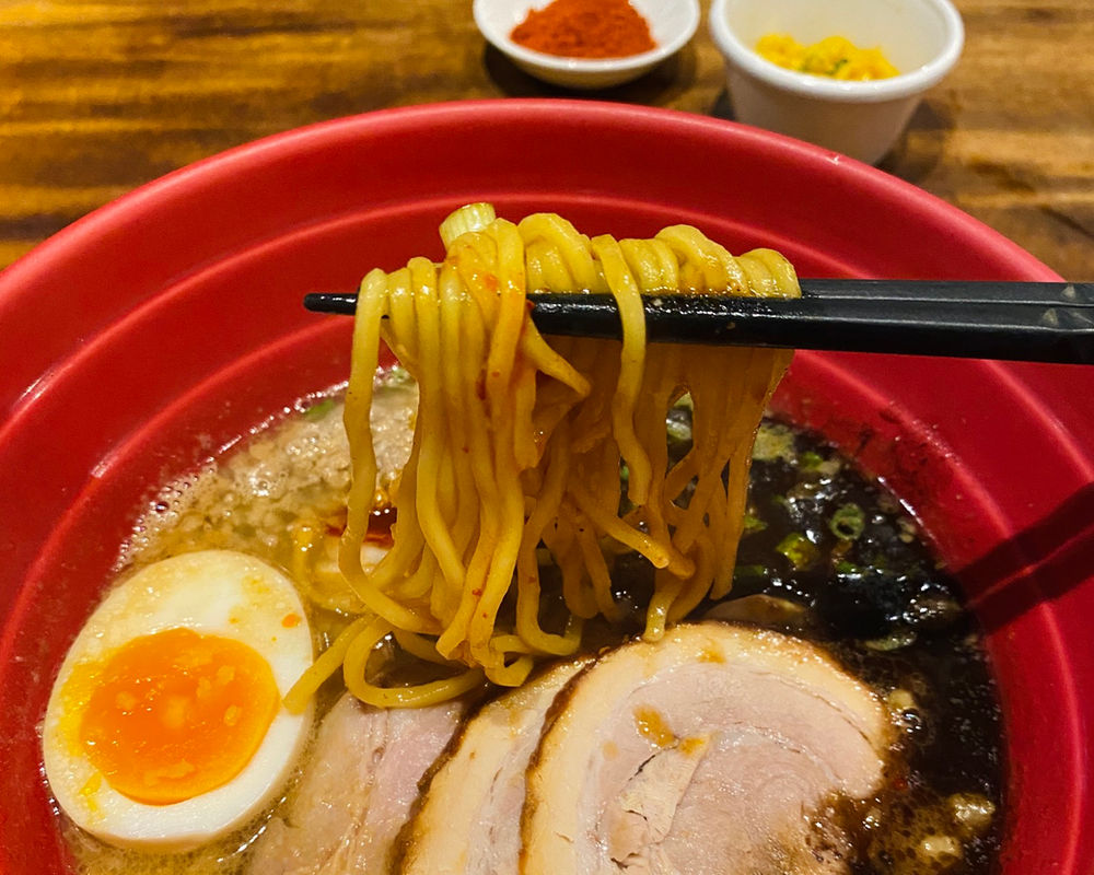 Ippudo’s Seasonal Miso Akamaru Ramen Chocolate infused Garlic oil Ramen