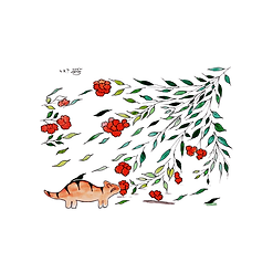 NU164 แมวส้ม ดม ซากุระ.png