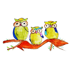 JN011 นกฮูกบนกิ่งไม้ G