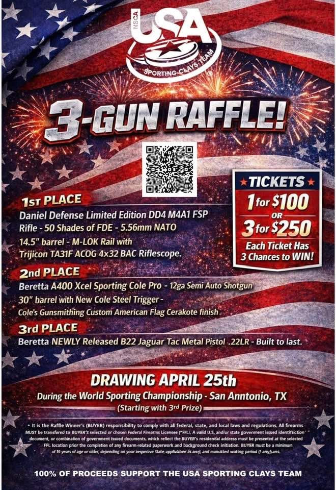 Fun Gun Raffle Winner 2026 USA Team and Teams 3 Gun Raffle
