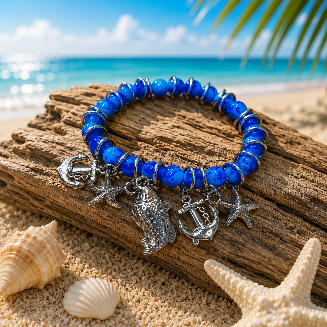 Coastal Charm Nautical Beaded Bracelet
