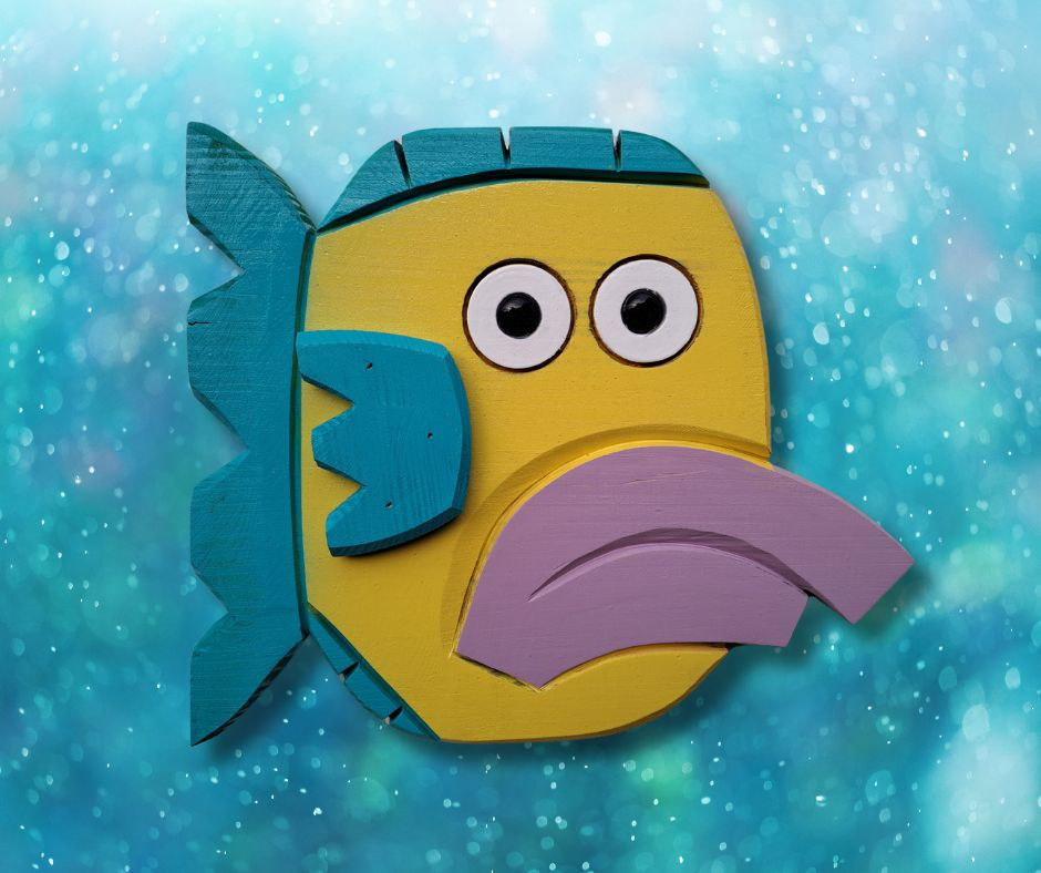 Bubba the Fish Beach Handmade Wood Wall Art