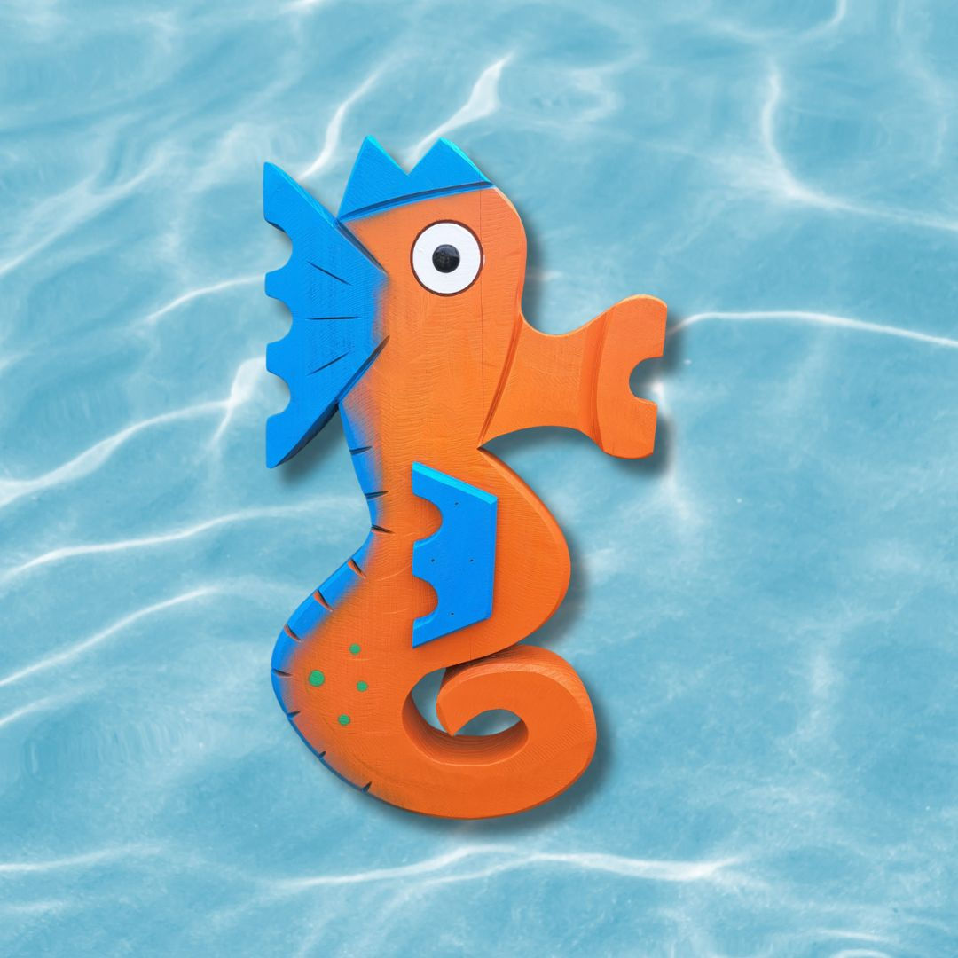 Steven the Sea Horse Handmade Beach Wood Wall Art