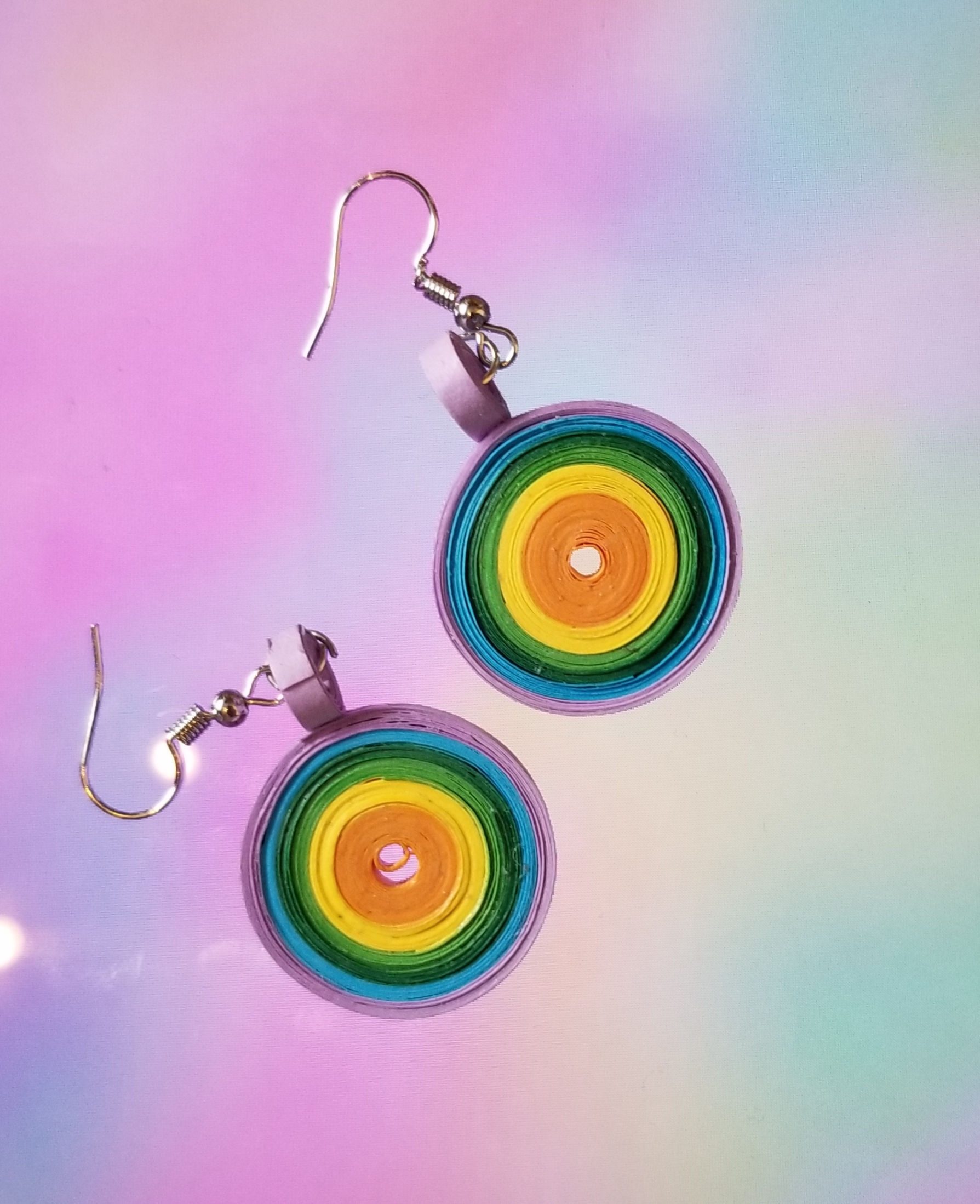 Rainbow hoop earrings