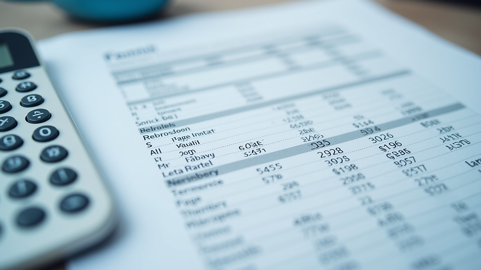 Close-up view of a medical report with lung function test results
