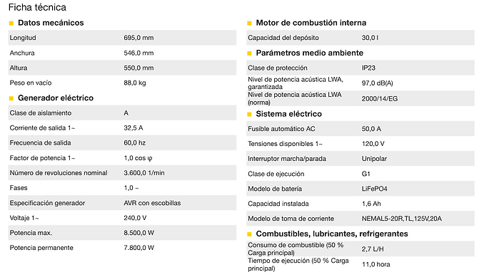 Generador Portátil GS8000G