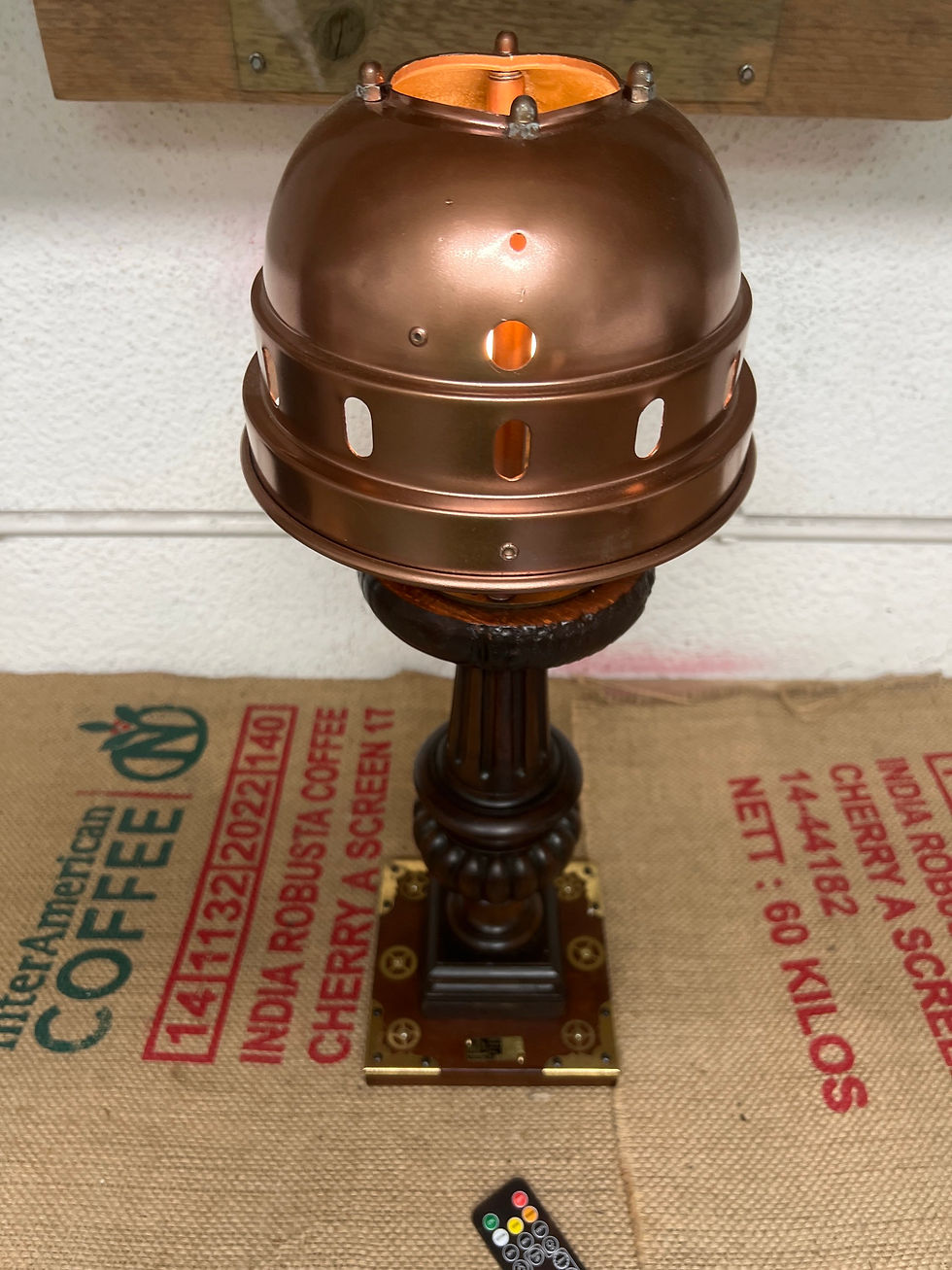 Thumbnail: Upcycled Copper & Wood Table Lamp 