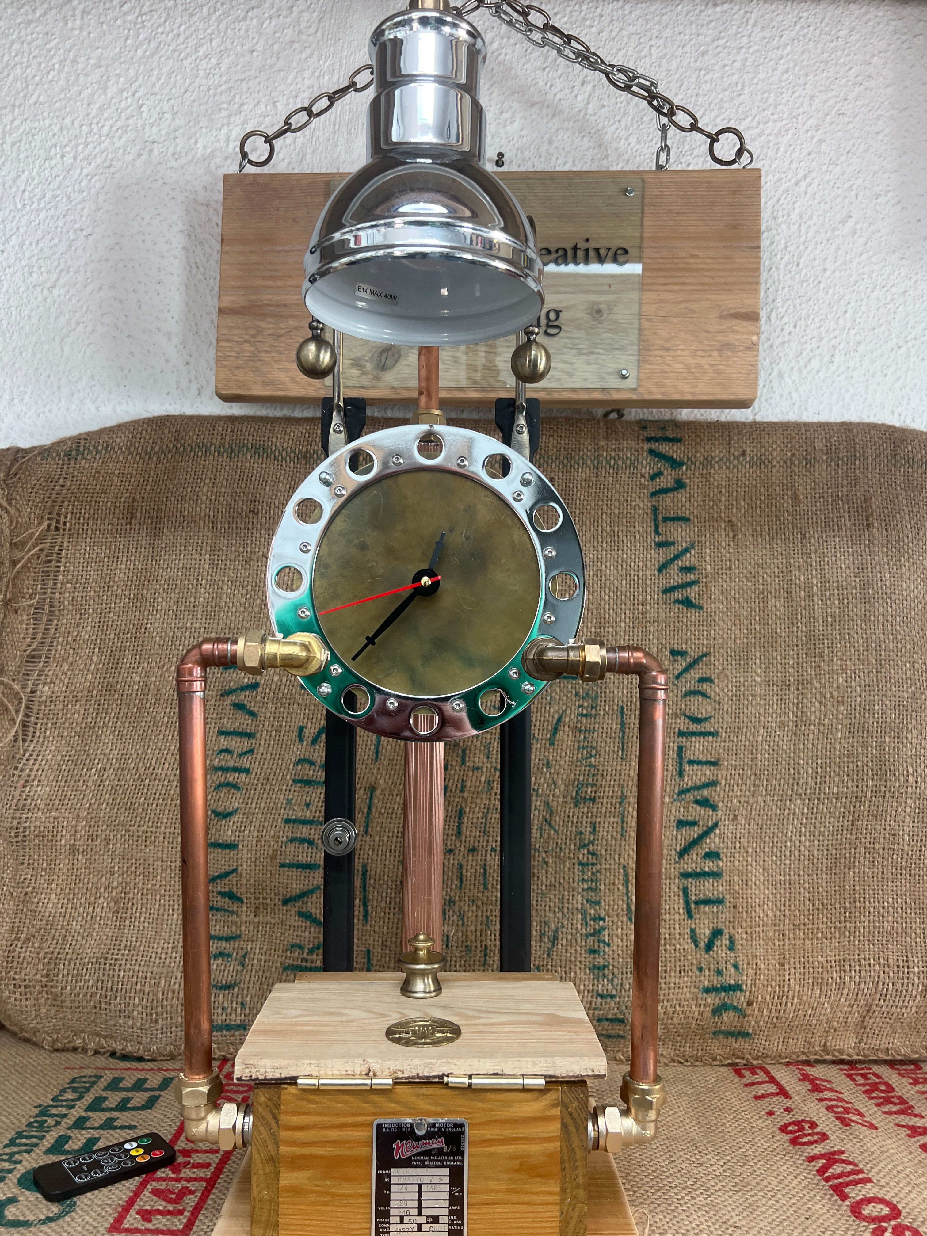 Industrial desk light Clock