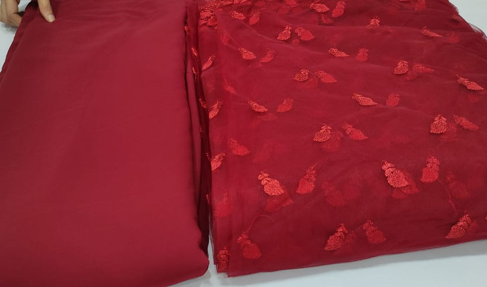 Embroidered Net- (0.5 Metre Qty)- (RMNT-E-91)