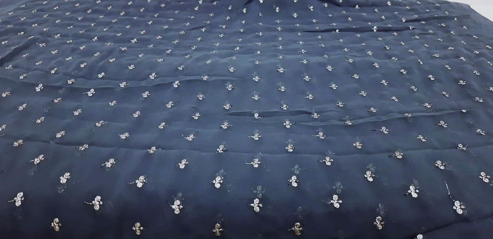 Embroidered Georgette Material (0.5 Metre Qty)- (RMGT-E-47)