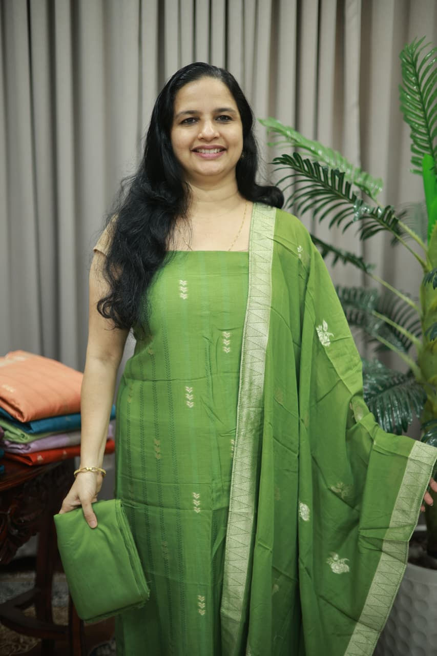 PARTY WEAR JAMDHANI SILK SET(RDCH-SK-531)