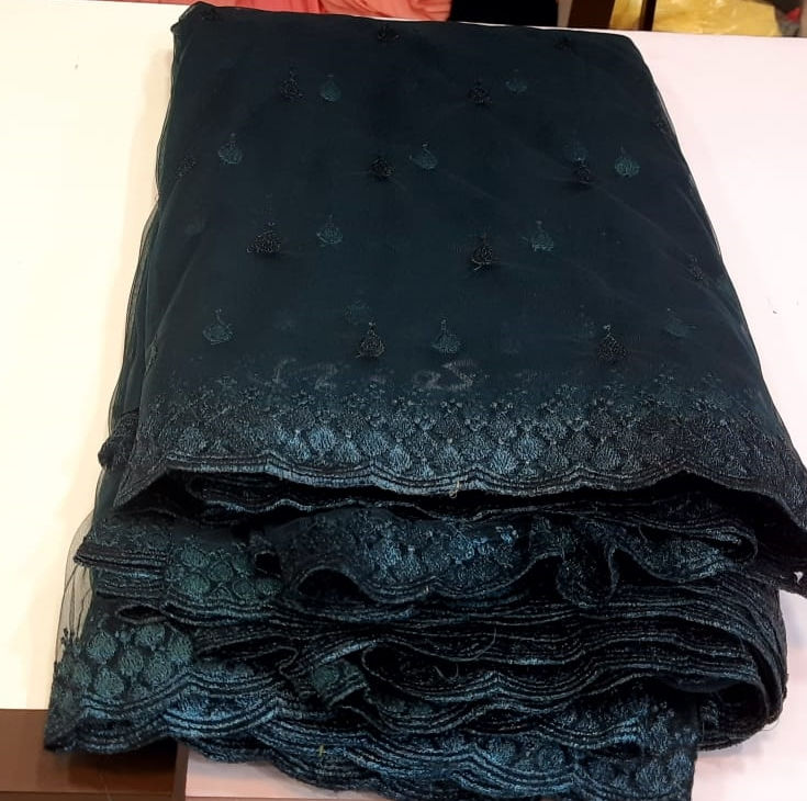 Embroidered Net - (0.5 Metre Qty)- (RMNT-E-54)