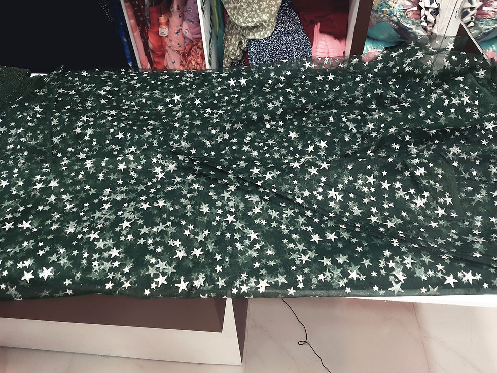 Net With Glitter Work (0.5 Metre Qty)- (RMNT-0012)