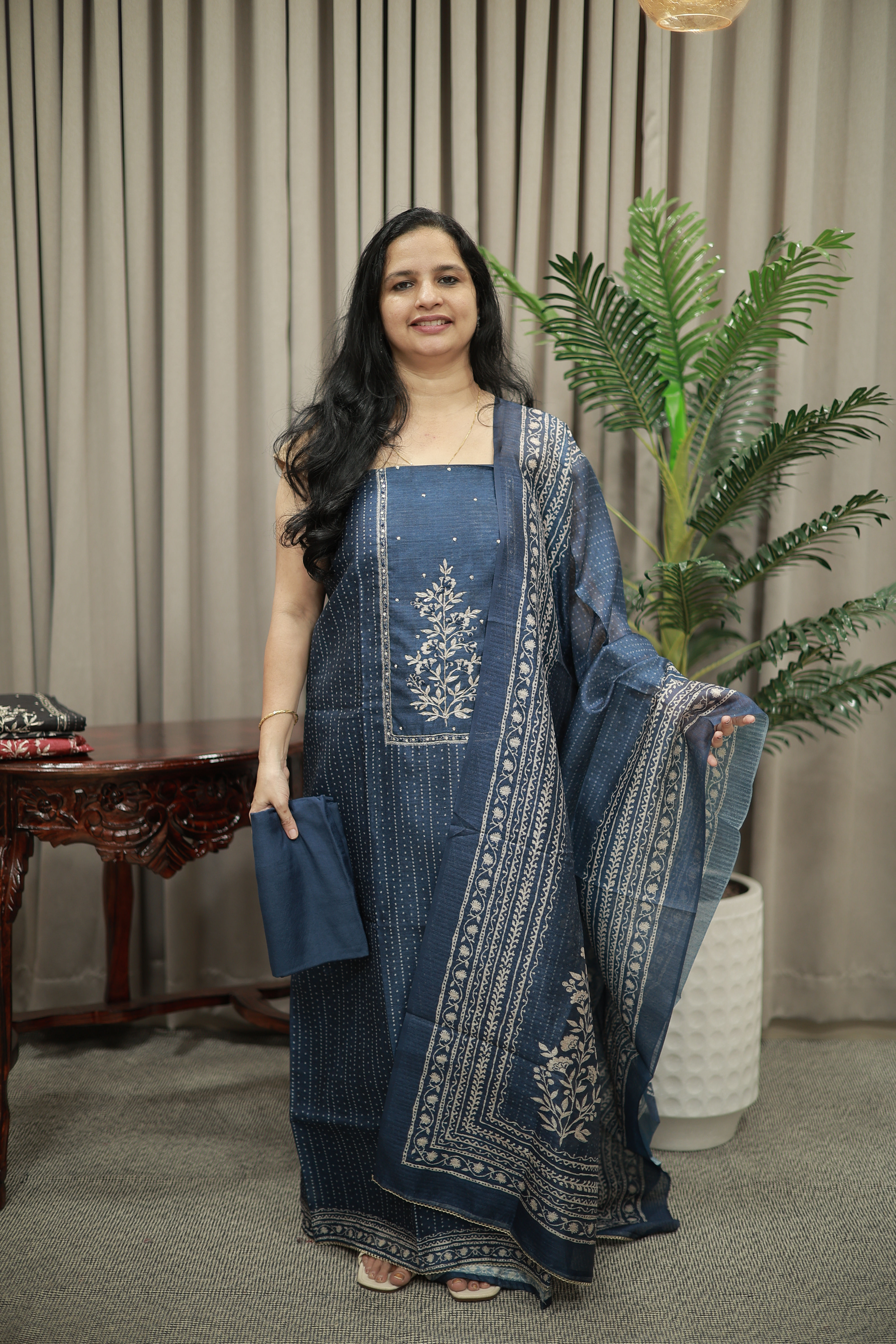 Semi Jute Churidar Set - (RDCH-SJT-6)