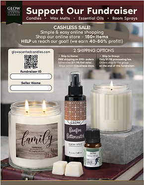 GLOW Cashless Fundraiser Flyer Fall