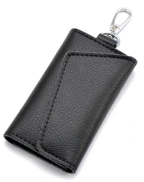 Thumbnail: Real Leather Key Holder Men Women Keychain Wallet Housekeeper Key Case