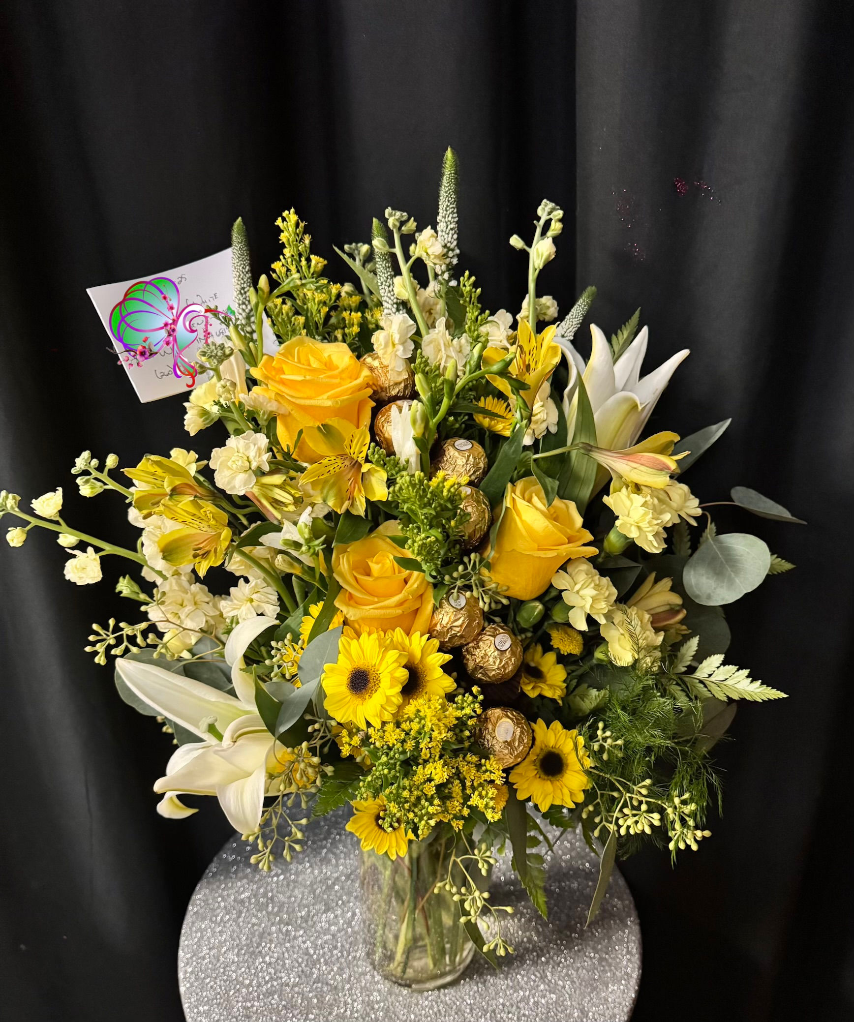 The Dad Bod Bouquet creams and yellows