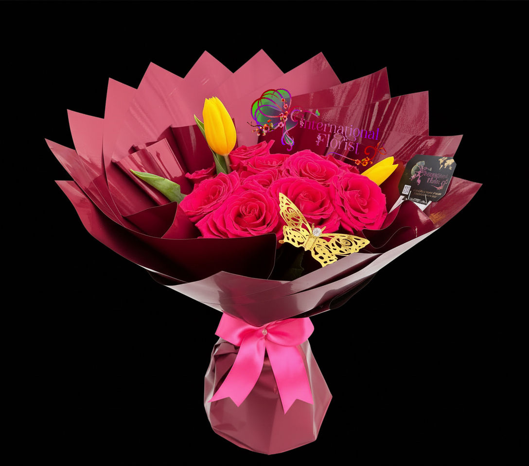 Heartthrob roses and tulips