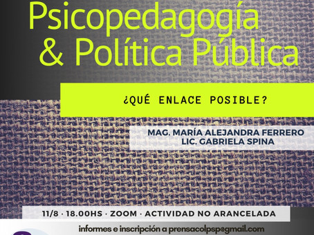"Psicopedagogía y Política Pública" Qué enlace posible?