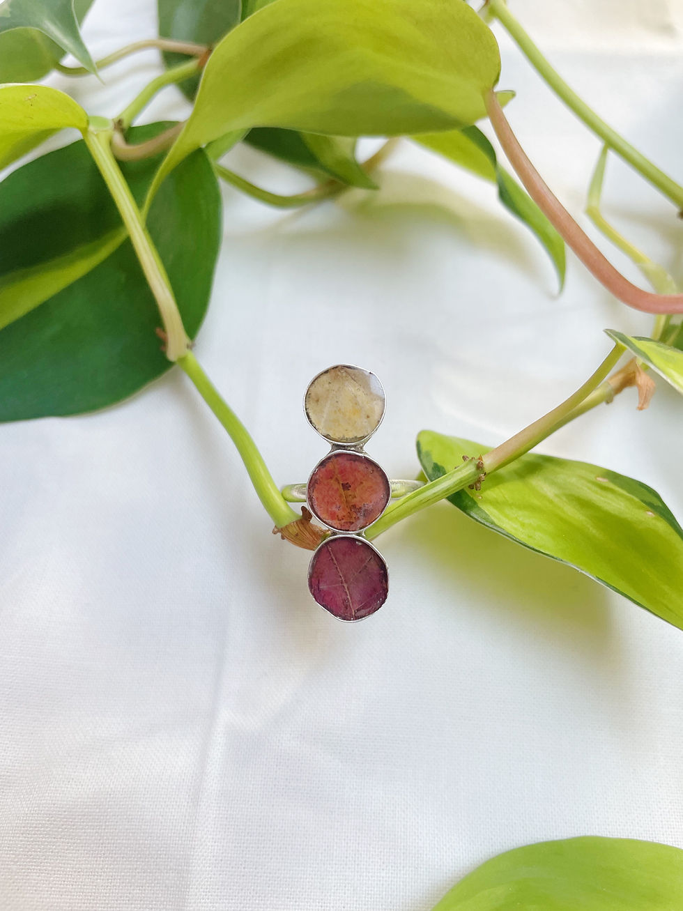 Tri-Color Circle Stack Ring US Size 9