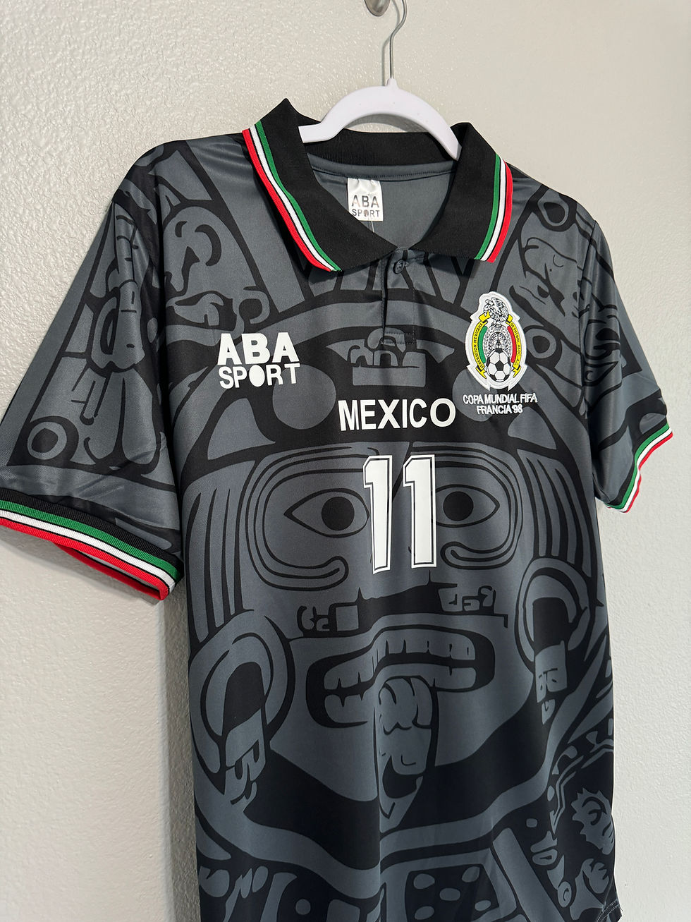 Thumbnail: Mexico 1998 Cuauhtemoc Blanco World Cup third jersey