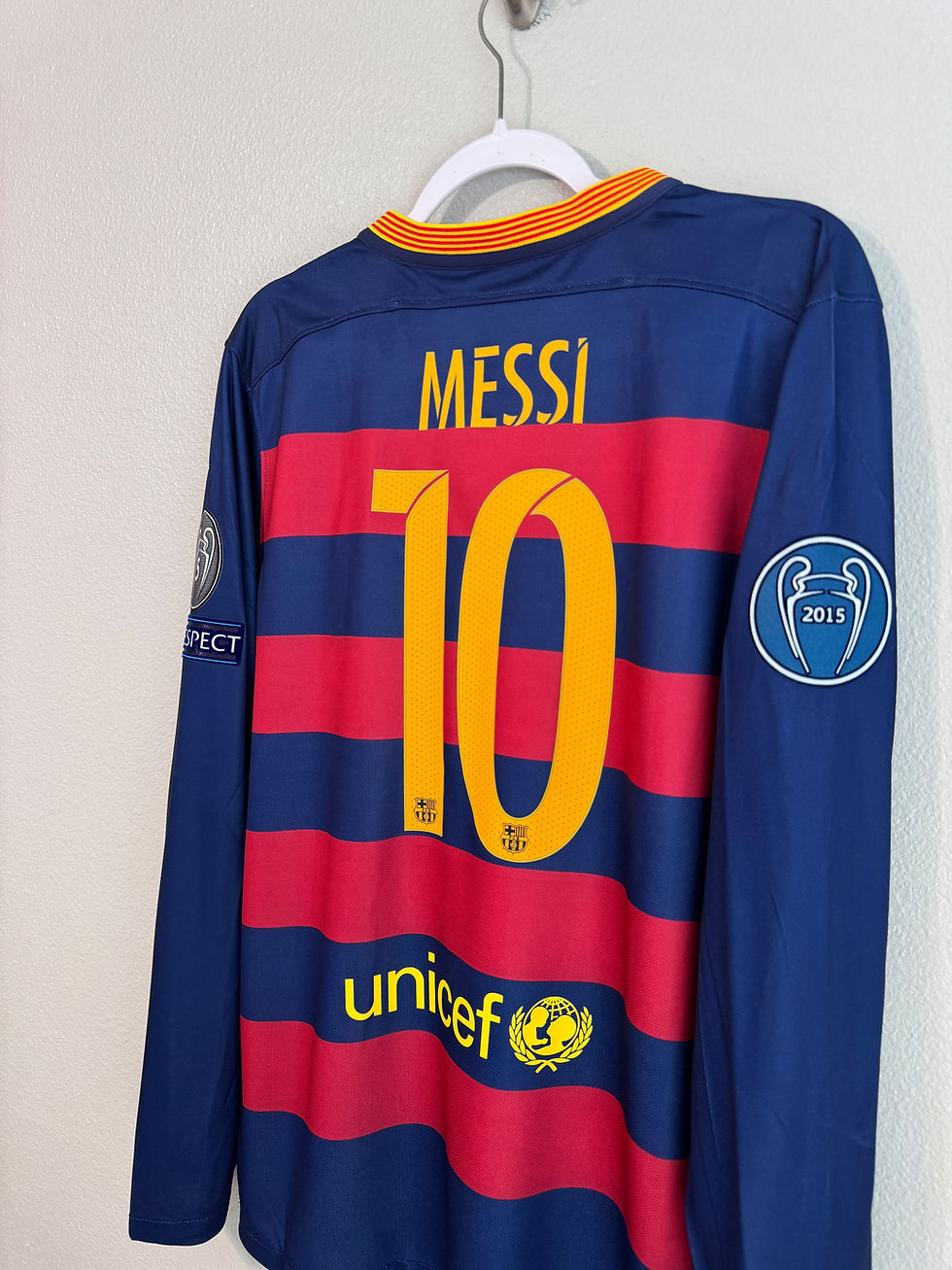 Thumbnail: Barcelona 2015/2016 Messi UCL home long sleeve jersey