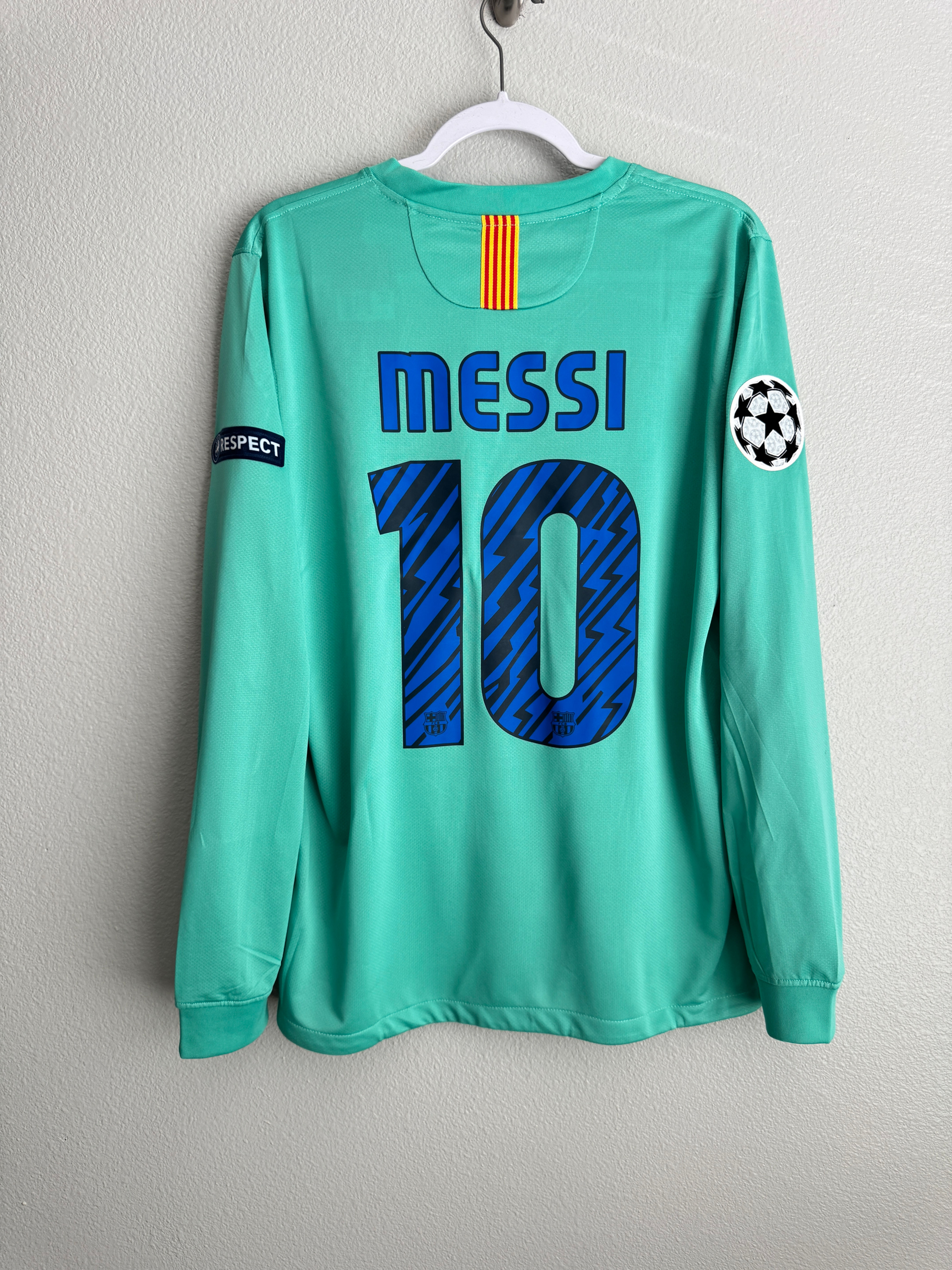 Barcelona 2010/2011 Messi UCL long sleeve away jersey