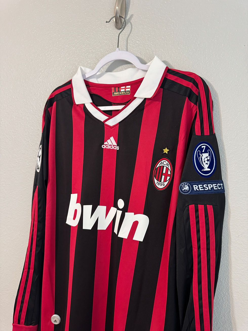 Thumbnail: AC Milan Beckham 2009/2010 Home UCL long sleeve jersey