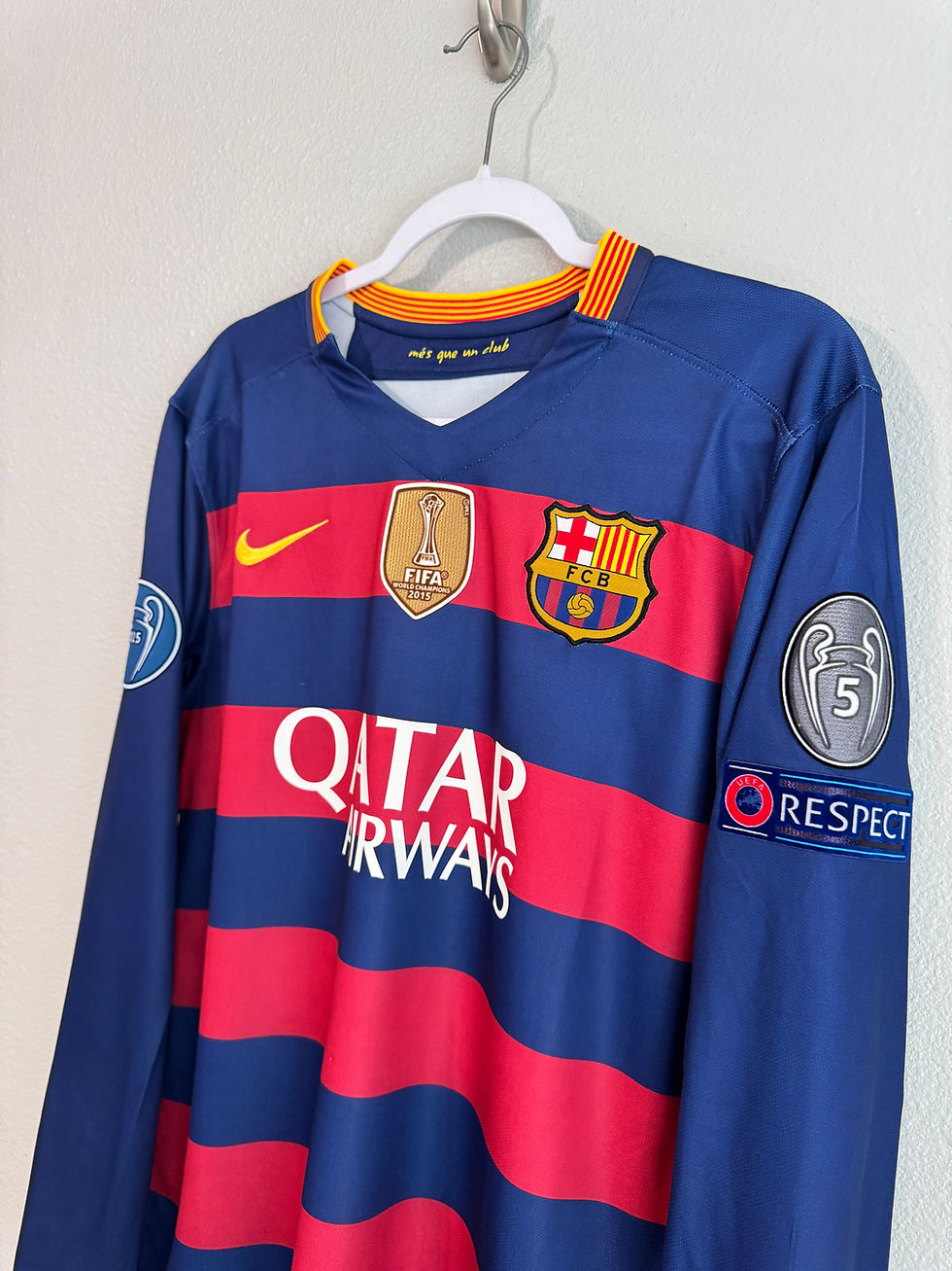 Thumbnail: Barcelona 2015/2016 Messi UCL home long sleeve jersey