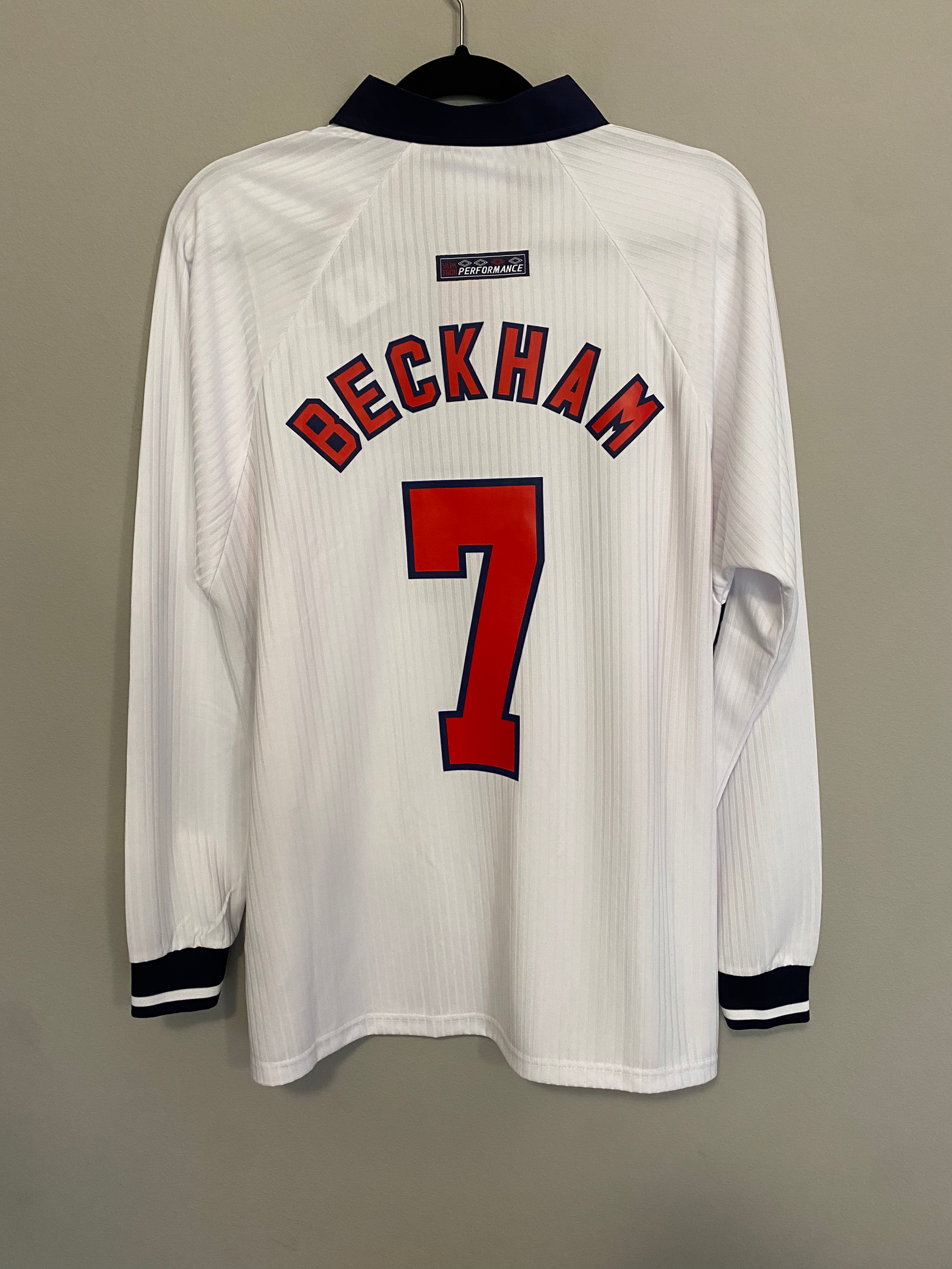 England 1998 Beckham home long sleeve jersey