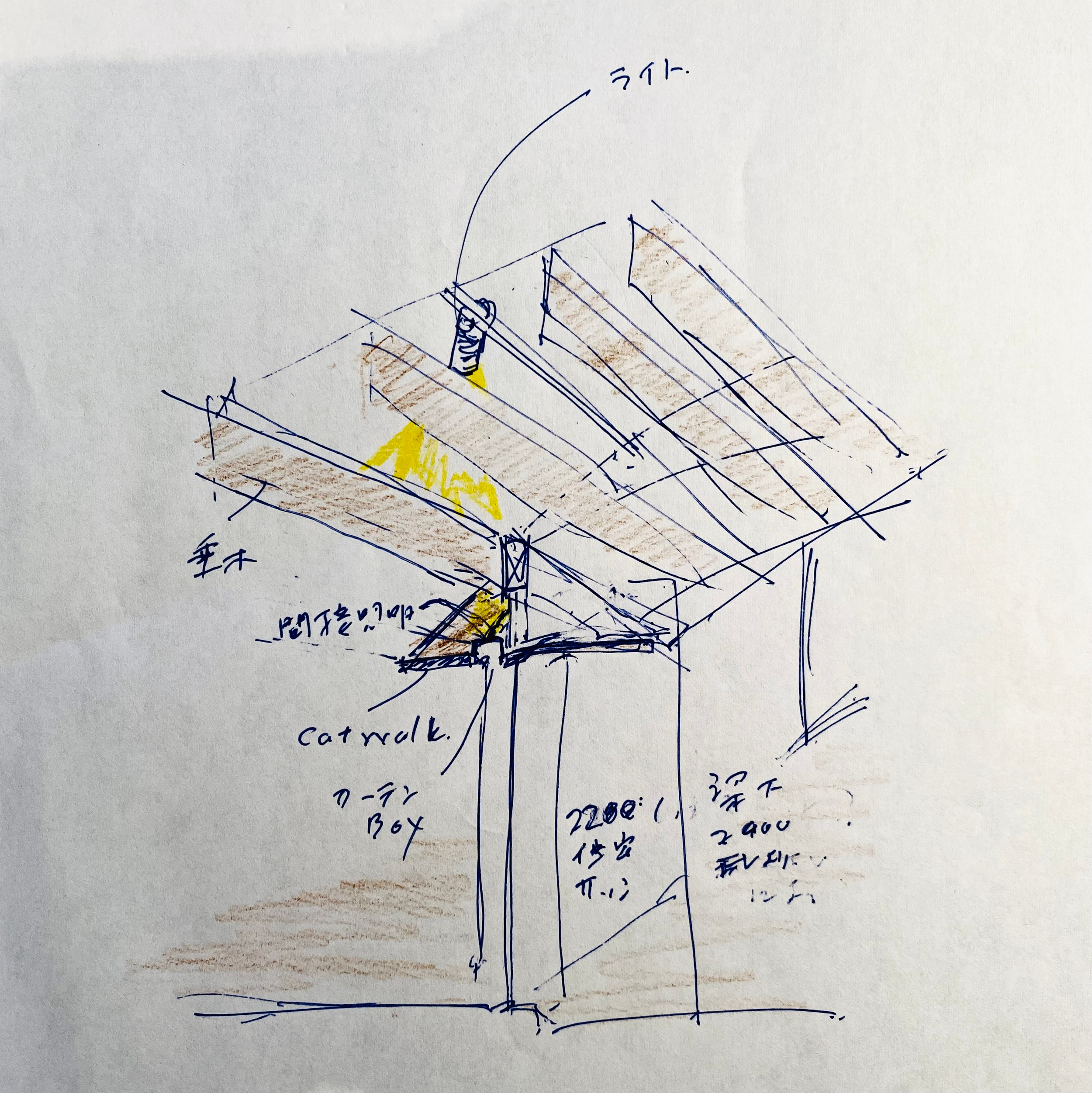 照明は目に優しくまず光源が見えない様に。間接照明をベースに、「斜め