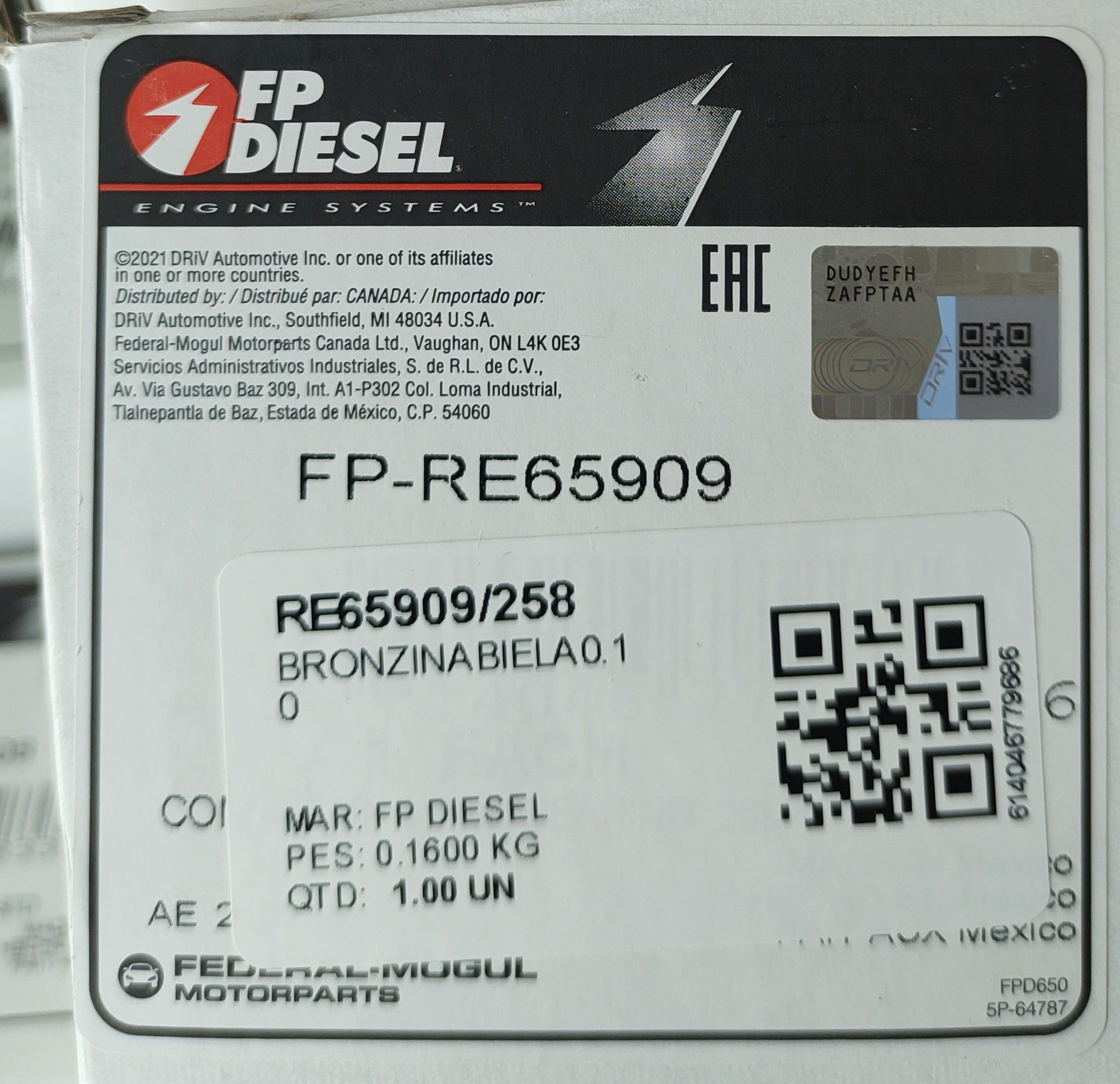 BRONZINA BIELA 0,25 4045/6068 J DEERE 4.5/6.8