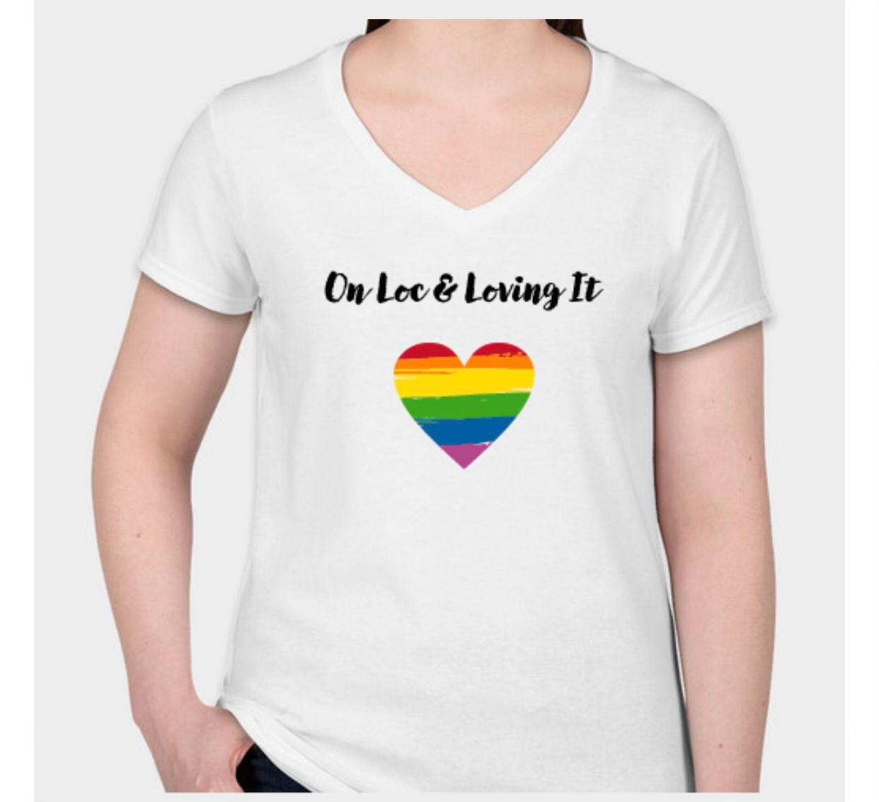 WOMEN RAINBOW ON LOC V-NECK