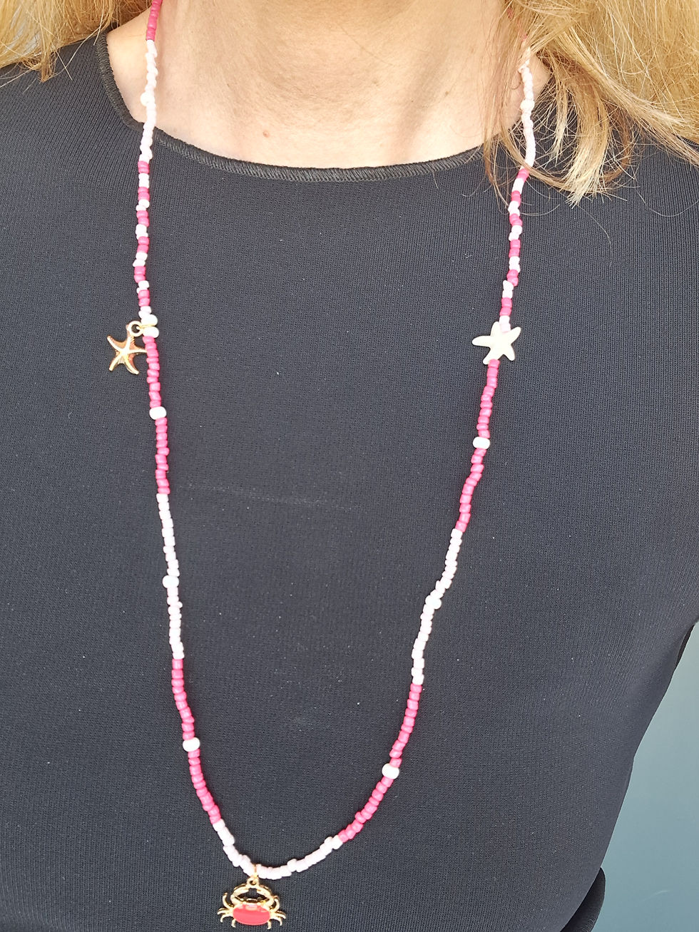 Miniaturbild: Brillenkette "Lea" pink/rose/charms