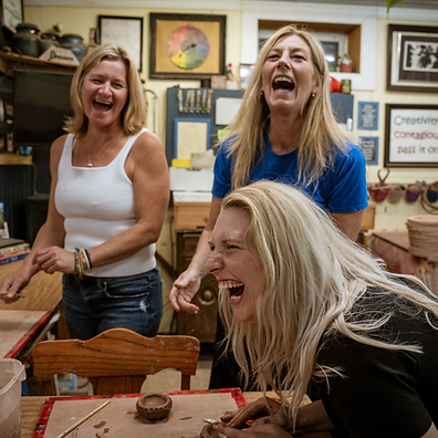 A group of happy guests at Elemental Claycation, enjoying a hands-on pottery retreat filled with creativity, connection, and unforgettable experiences.