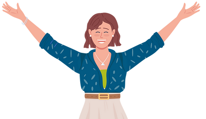 Graphic of a woman cheering