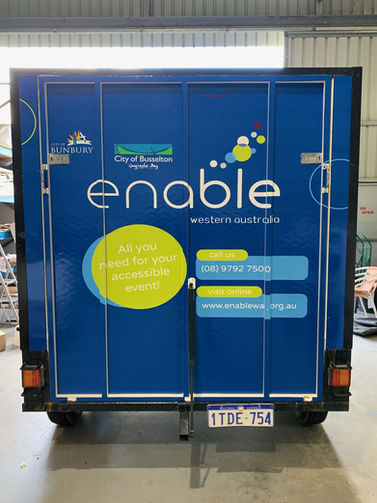 Enable's event trailer - rear side. 