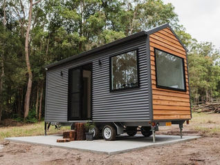 A tiny house on wheels. 