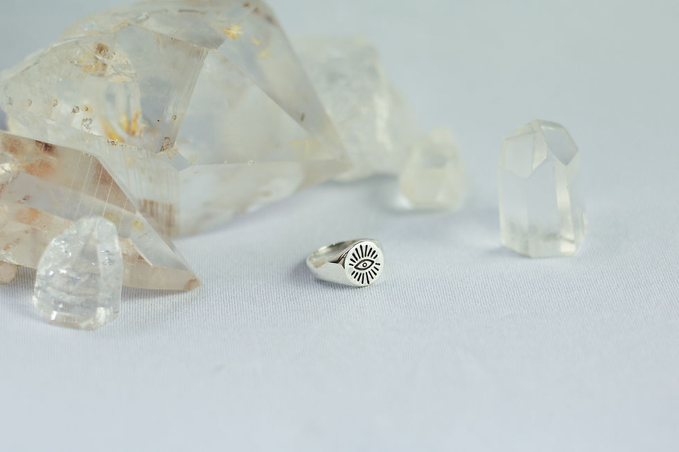 Thumbnail: Evil Eye Silver Signet Ring
