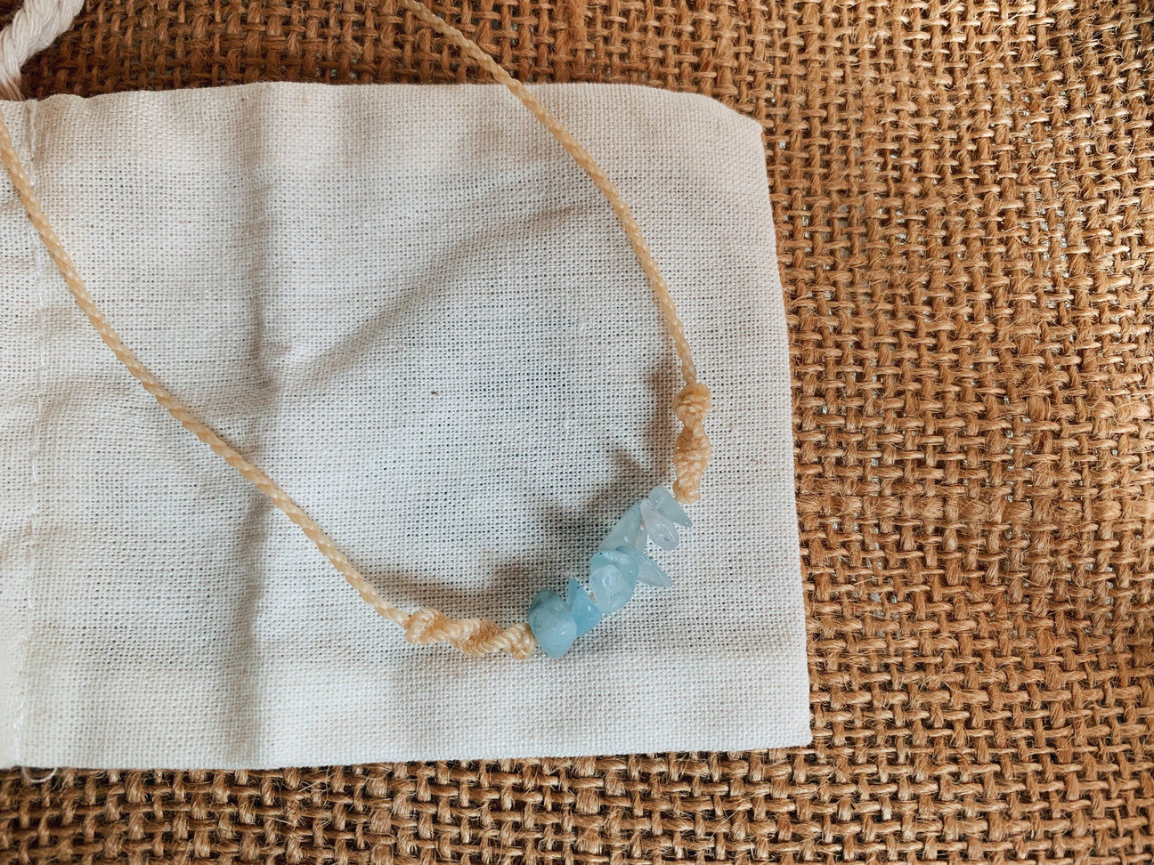 Aquamarine Anklet Macrame