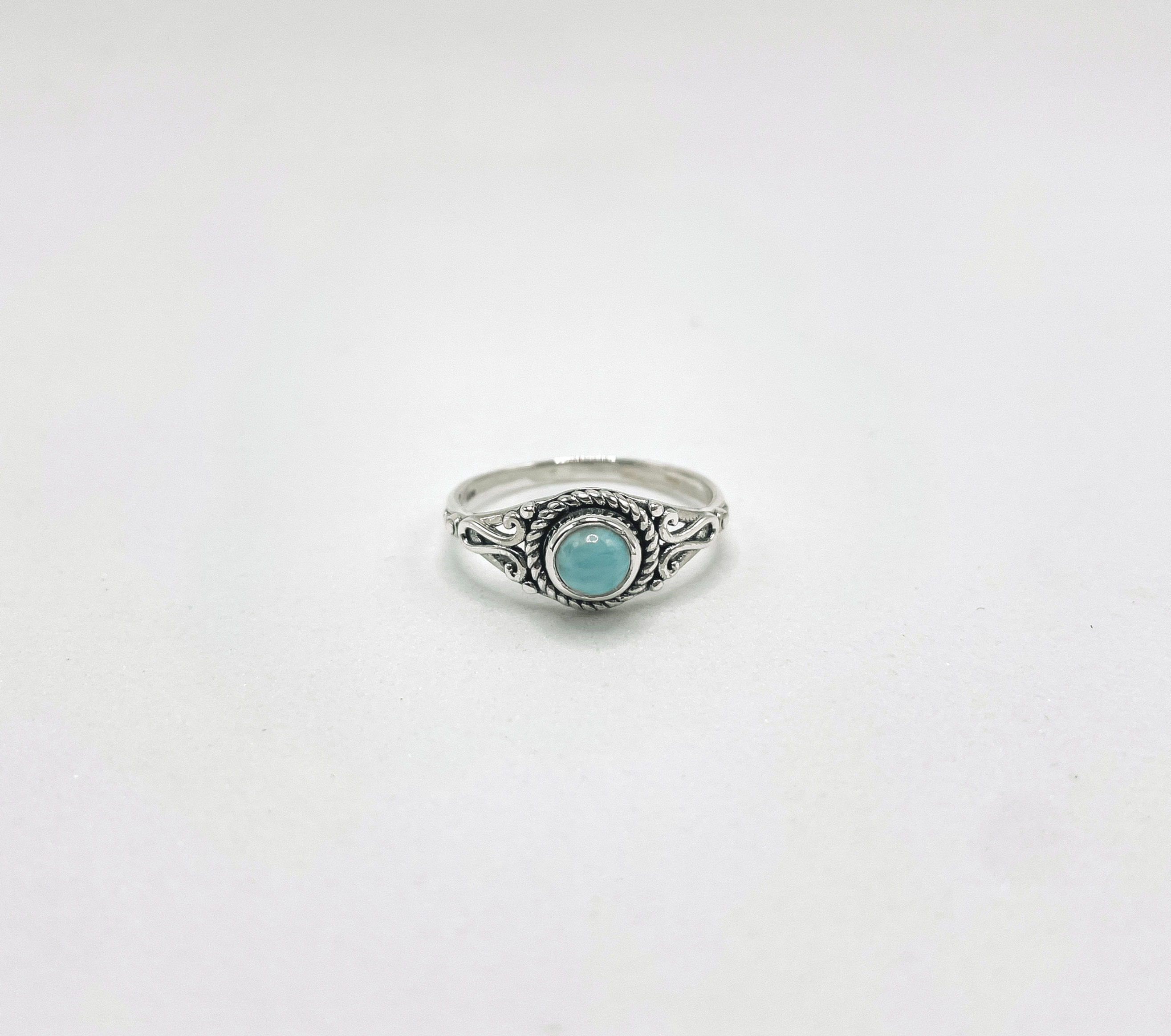 Anel Larimar Boho Prata 925