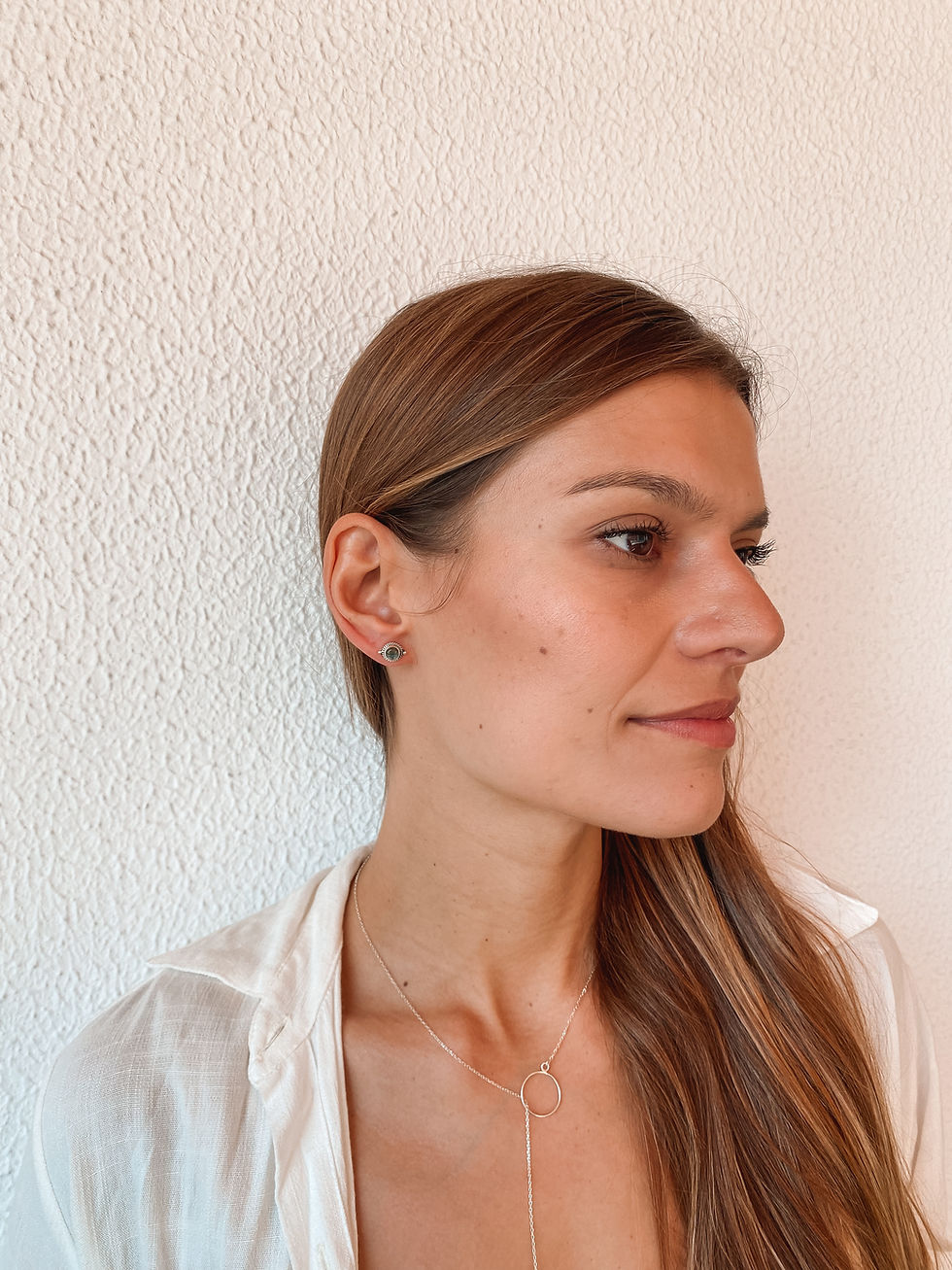 Thumbnail: Labradorite Silver Stud Earrings