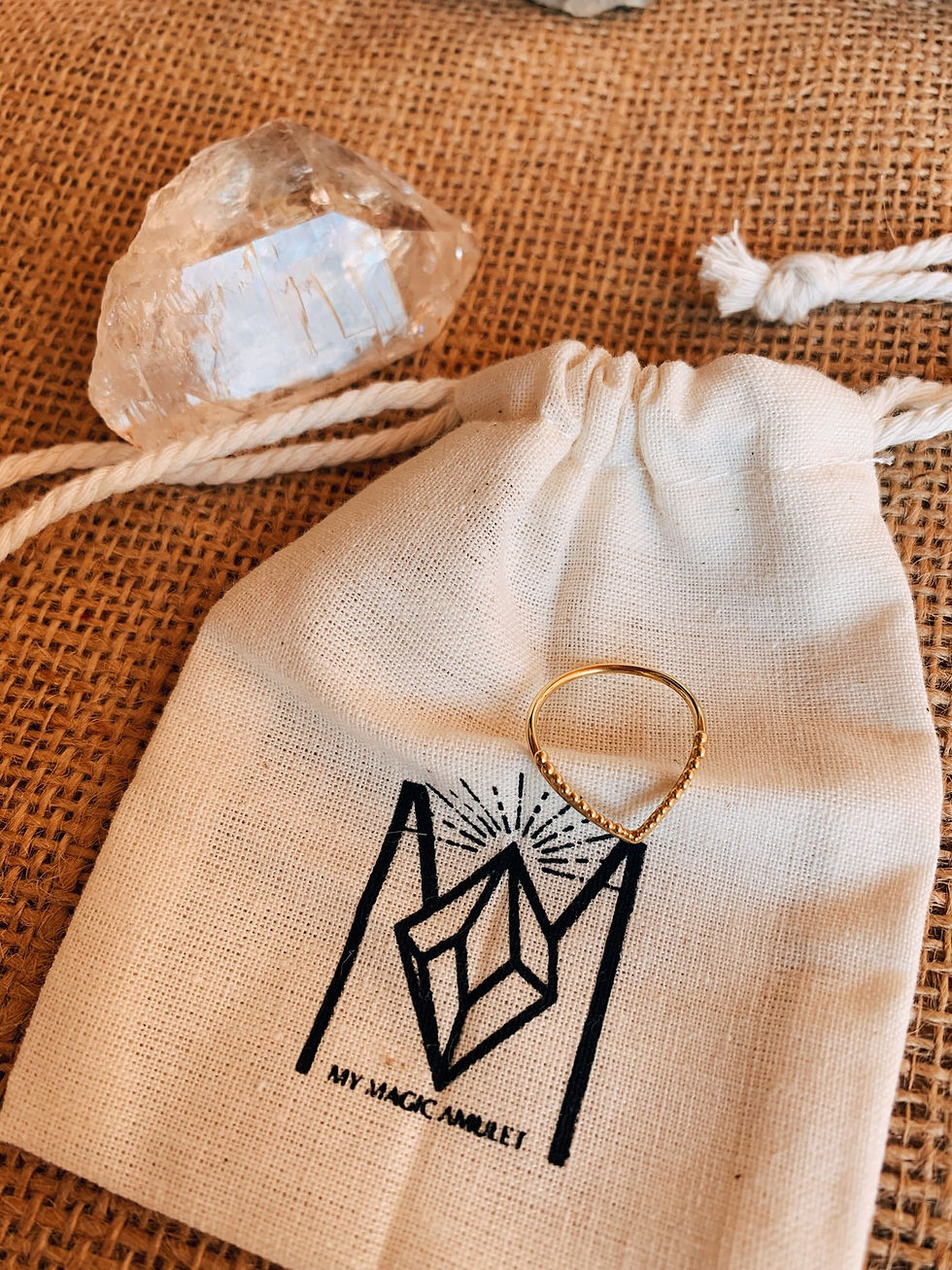 Thumbnail: Beaded Chevron Gold Ring