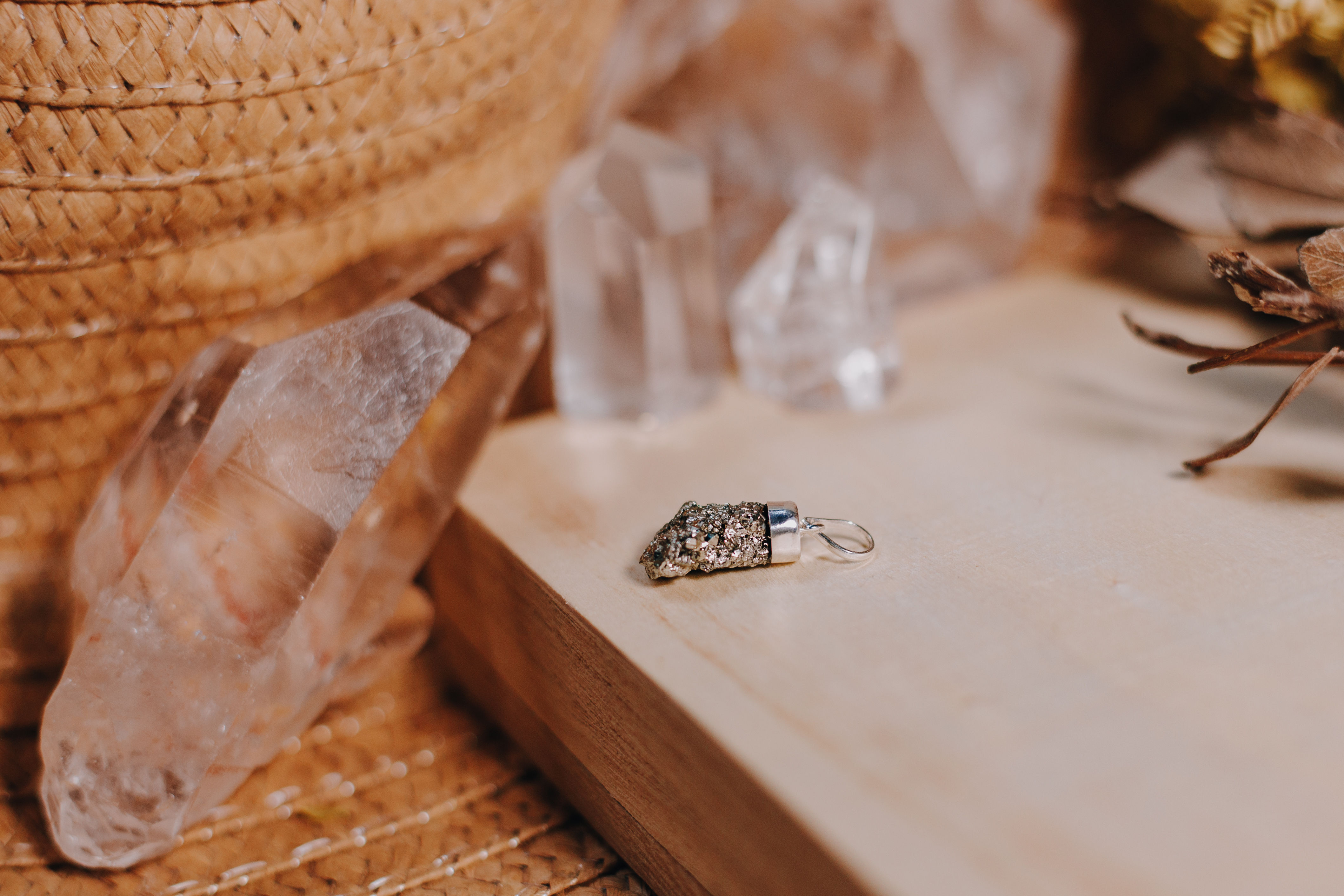 Pingente Pirita Bruta Prata 925