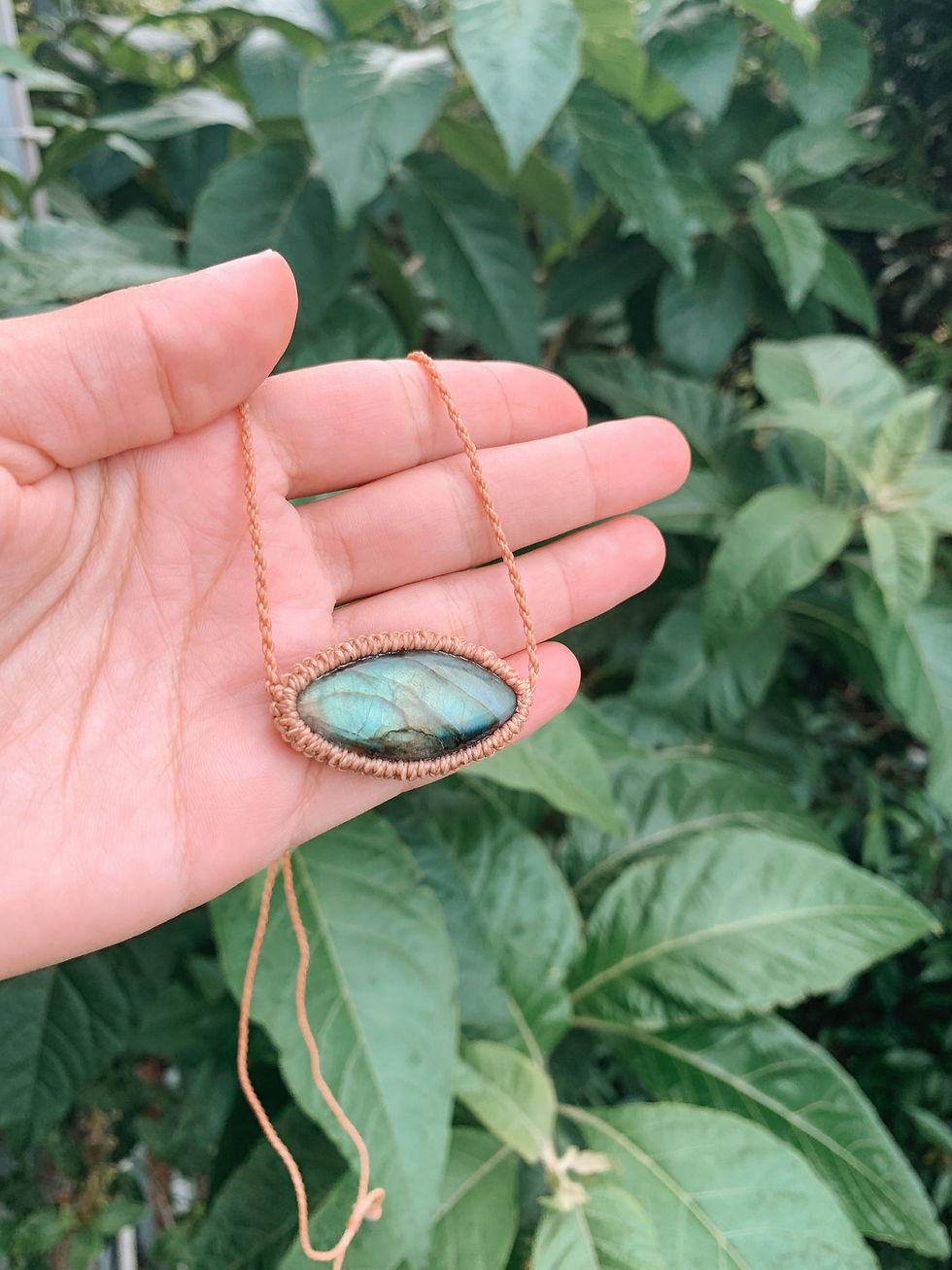 Thumbnail: Labradorite Necklace Macrame