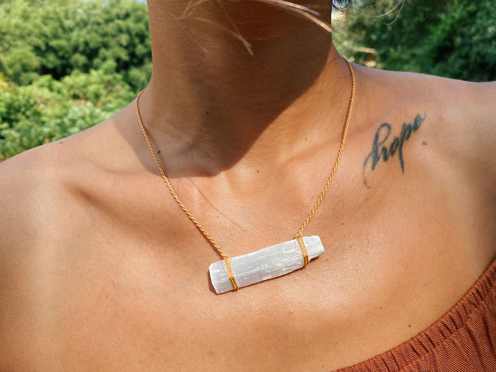 Thumbnail: Selenite Necklace Macrame