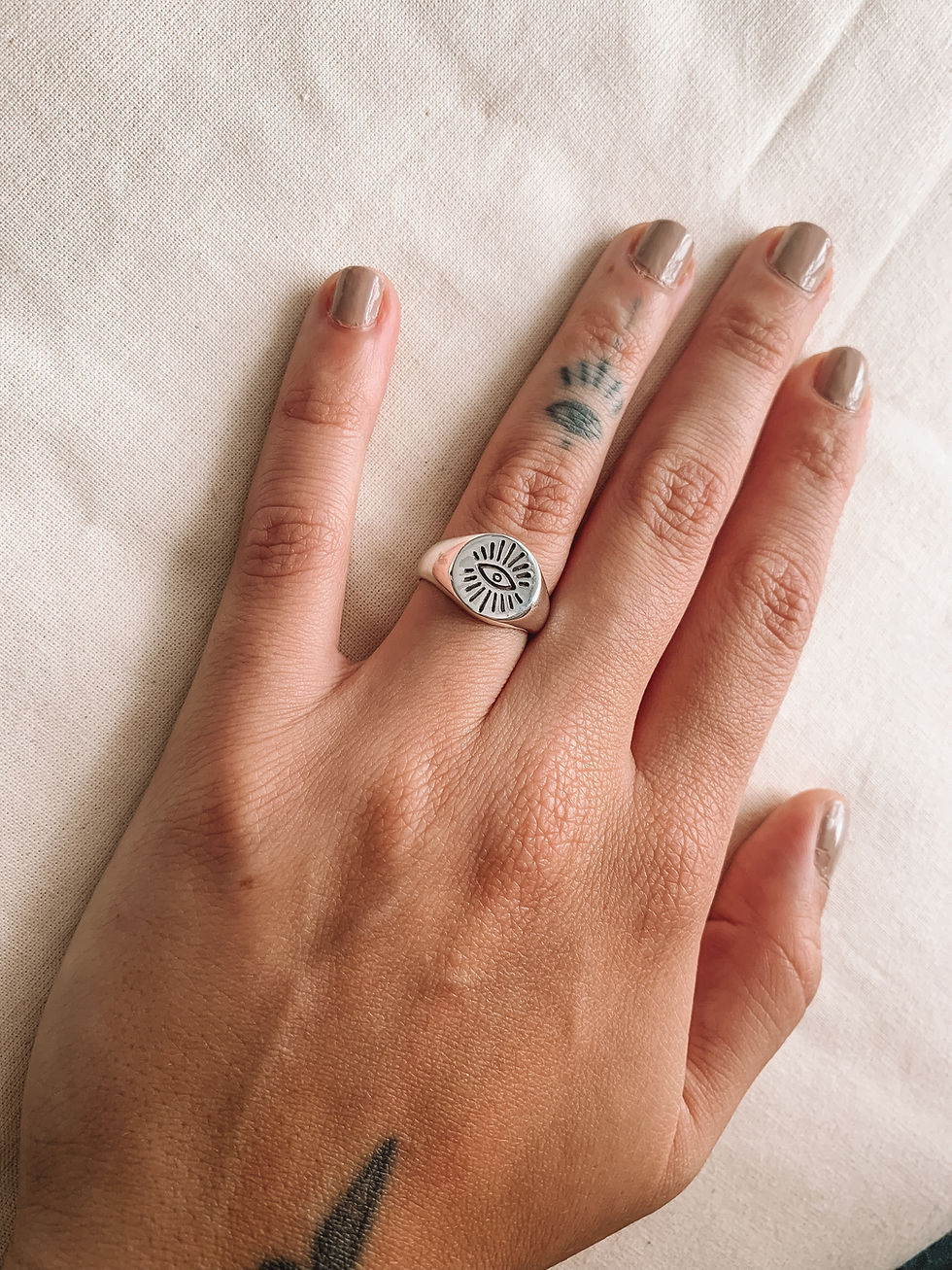 Thumbnail: Evil Eye Silver Signet Ring