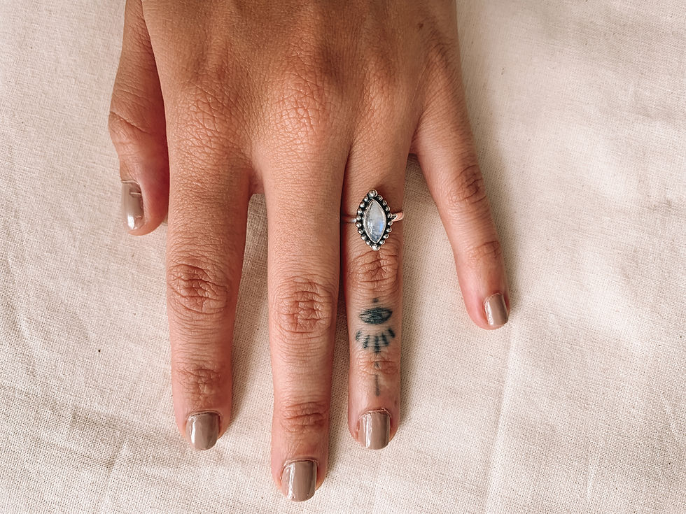 Thumbnail: Moonstone Crystal Silver Ring